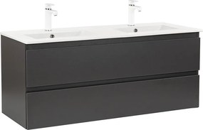 Modern 120 cm-es függesztett fürdőszobabútor antracit színben – Vario Forte Fürdőszoba alsó szekrény kerámia mosdóhoz