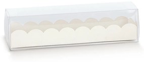 Macaron doboz, áttetsző tetővel, 190×50×50cm, fehér, nagy - csomag