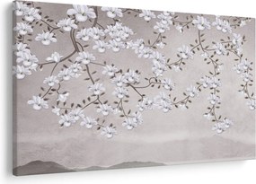 Kép - Virágok egy szürke tájon (90x60 cm)