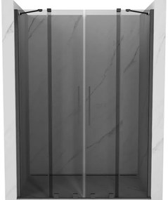 Mexen Velar Duo, tolózuhanyajtó nyitáshoz 140 cm, 8 mm szürke üveg, polírozott grafit, 871-140-000-42-66
