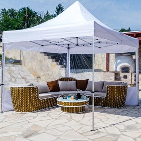 INSTENT PRO Kerti pavilon 3 x 3 m + 2 oldalfal fehér