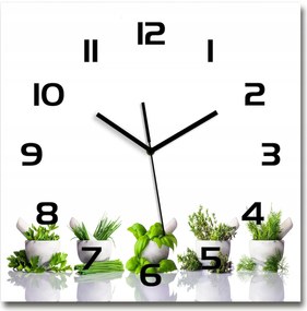 Üveg falióra, csendes áramló mechanizmus Gyógynövények 60x60