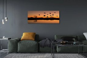 Canvas képek Repülő madarak naplemente 120x60 cm