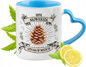 Eriknek Kék Bögre Szív Alakú Füllel Kávé Ajándék