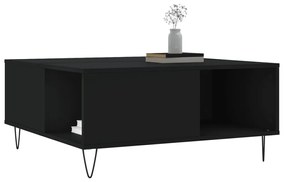 Fekete szerelt fa dohányzóasztal 80x80x36,5 cm