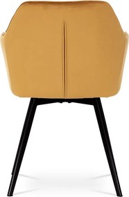 Elegáns Bársony Étkezőszék Sárga Színben Forgó Mechanizmussal. DCH-425 YEL4