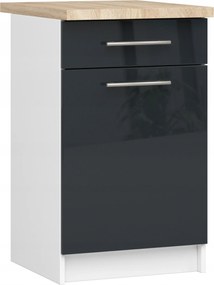 Olivia szekrény S50 SZ1 Asztallap Fehér Grafit Fényes Akd