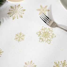 Goldea karácsonyi teflonbevonatú asztalterítő - arany hópelyhek 80 x 80 cm
