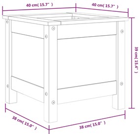 tömör duglászfenyő kerti növénytartó 40x40x39 cm