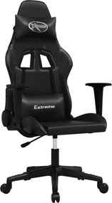 vidaXL fekete műbőr masszázs gamer-szék