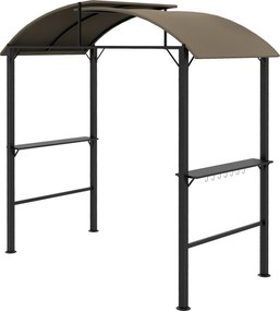 Outsunny 1.1 x 2.3m BBQ Grill Pavilon Horgokkal, Vízálló Kertipavilon Poliészter Tetővel, 2 Oldalsó Polccal, 100 cm-ig Terjedő Grillekhez | Aosom
