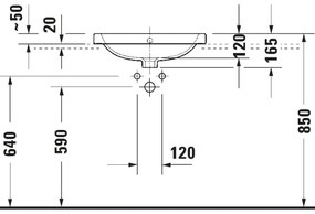 Duravit 24025500002 - Falra szerelhető D-CODE mosdó 55x44 cm kerámia/fényes fehér