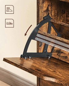 Cipős szekrény, 3 szintes cipőtartó, rusztikus barna