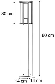 Okos kültéri állólámpa fekete 80 cm, beleértve a Wifi ST64 - Charlois