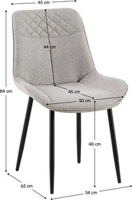 Étkezőszék, bézs/fekete, ALIA