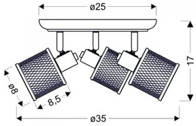 Spotlámpa CANABERA 3xE14/40W/230V