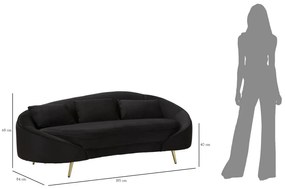 Kanapé 3 személyes oslo párnákkal fekete 185x84x68cm