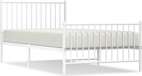 vidaXL fehér fém ágykeret fej- és lábtámlával 100x200 cm