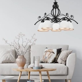 Csillár láncon RETRO II 5xE27/60W/230V fekete