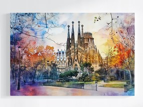 Canvas Város Barcelona Székesegyház Sagrada Familia 120x80
