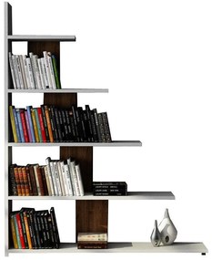 könyvespolc Reward - White, Walnut