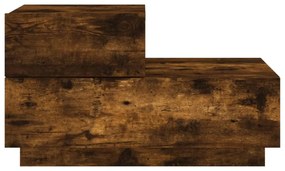füstös tölgy színű éjjeliszekrény LED-fényekkel 70x36x40,5 cm