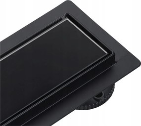 Aquauno 60 Cm-es Lineáris Lefolyó Fekete Dekoratív Üvegpanellel