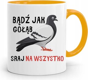 Sárga Bögre Vicces Légy Olyan, Mint Egy Galamb Szarvas fényképes nyomtatással