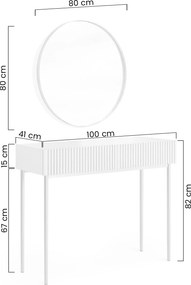 Nicole fésülködőasztal fekete tükörrel 80 cm - fekete matt / fekete lábak