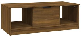 Barna tölgyszínű szerelt fa dohányzóasztal 102 x 50 x 36 cm