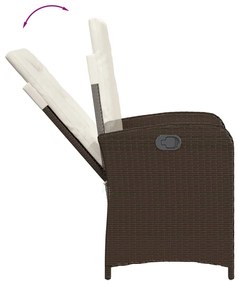 7 részes barna polyrattan kerti étkezőgarnitúra párnával