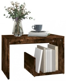 füstös tölgy színű szerelt fa kisasztal 59 x 36 x 38 cm