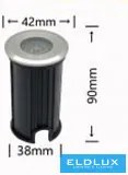 UNIVERSO Vízalatti lámpa LED AC/DC-12/24v 1w 90lm kék 30° IP68 acél Ø42-Ø38x90mm