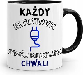 Bögre Fekete Villanyszerelő Minden Kábel Dicséret Nyomtatott Fényképpel