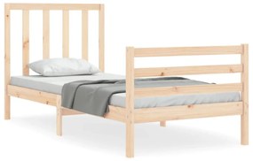 tömör fa ágykeret fejtámlával Small Single