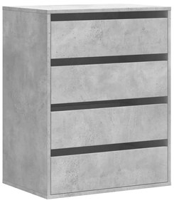 betonszürke szerelt fa fiókos sarokszekrény 60 x 41 x 76 cm
