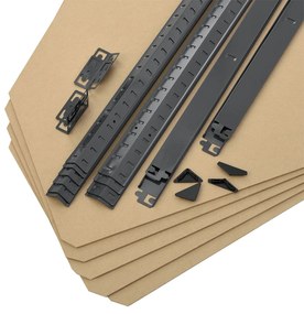 Juskys Sarokpolc Basic 180x70x40 cm - szürke