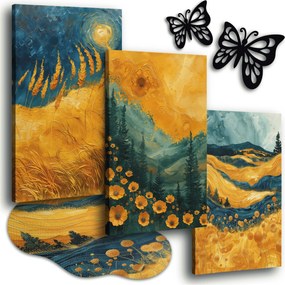 Vászonkép 120x50 cm Nappali Képek Olaj Utánzat Tájkép 3x