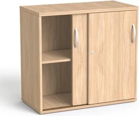 Szekrény, asztalmagas, tolóajtós, polcos, MAYAH Freedom SV-16, tölgy (IBXSZ16T)
