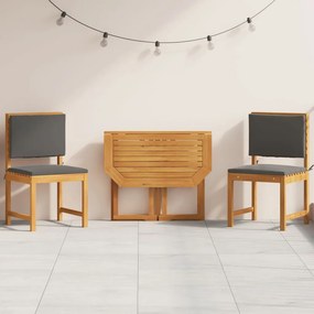 3 darabos kertibútor étkezőszett tömör akácfából