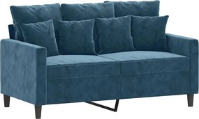 vidaXL kétszemélyes kék bársony kanapé 120 cm