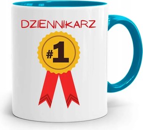 Kék Bögre Ajándék Riporter Újságírónak, fényképes nyomattal