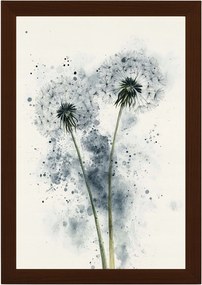 Poszter Keret Fa Akvarell Természet Kert Rét Virágok Pitypang 40x60
