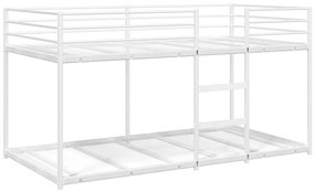 fehér acél emeletes ágy matrac nélkül 75 x 190 cm