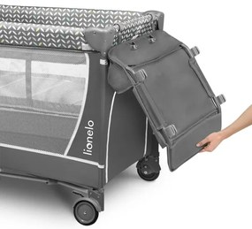 Lionelo - FLOWER utazóágy, szürke, skandináv stílus