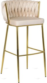 Elegáns Bárszék Bézs Bársony Kárpittal. FLORES 2