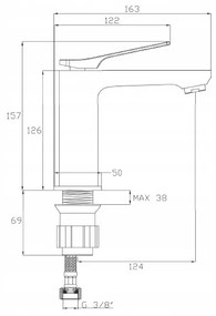 Invena Paros, mosogató csaptelep, fekete matt, BU-09-004-A