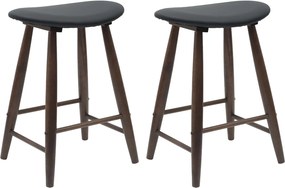 vidaXL Étkező Székek 2 pcs Világos Barna 46 x 37 x 63 cm Tömör Gumi Fa