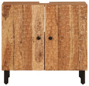 vidaXL 2 részes tömör akácfa fürdőszobai szekrényszett