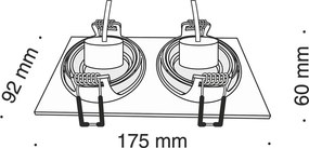 Maytoni ATOM DL024-2-02B Beépíthető spotlámpa 2x50W/GU10 IP20